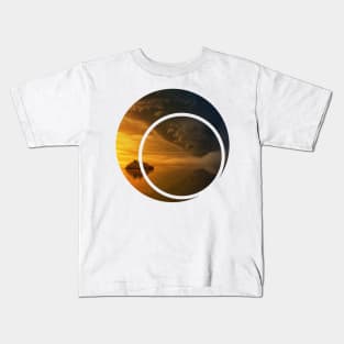 Rolling Thunder Over Ocean Geometric Art Kids T-Shirt